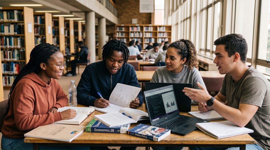 Old Mutual Actuarial Science Bursary 2026 students studying in library