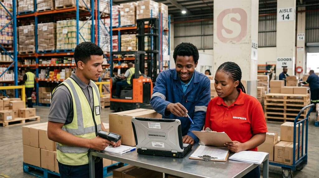 Students in Shoprite Bursary Programme 2026 working in retail environment